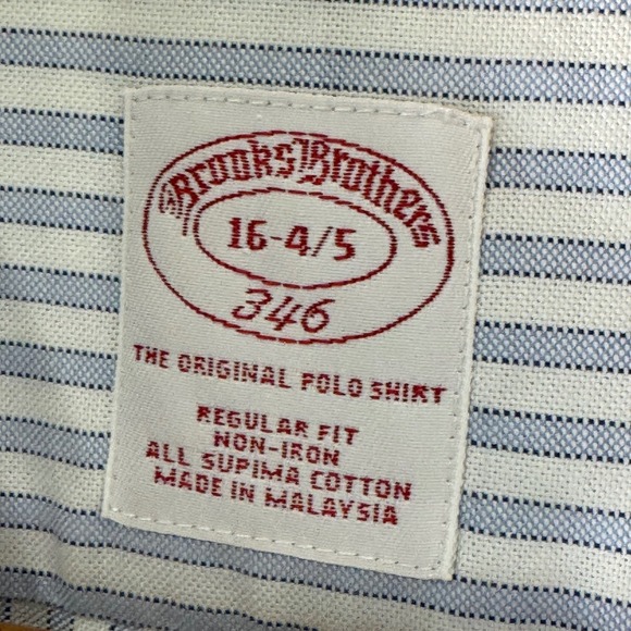 Brooks Brothers 346 Mens Striped Dress Shirt 16 4/5 Supima Cotton Preppy Classic - Picture 2 of 12